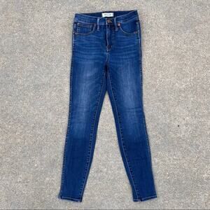 Madewell 10 inch high rise skinny jeans dark wash size 25